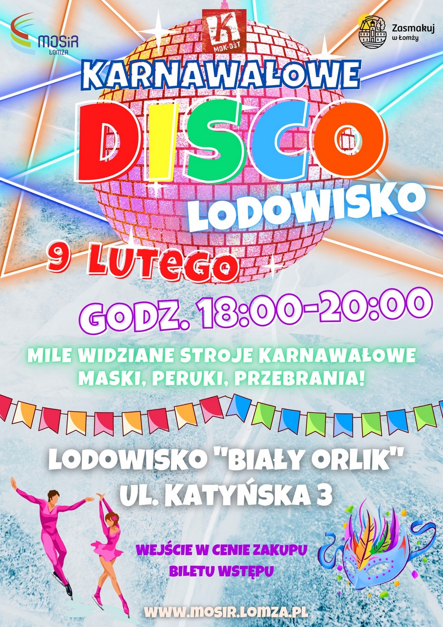 plakat karnawałowe Disco Lodowisko