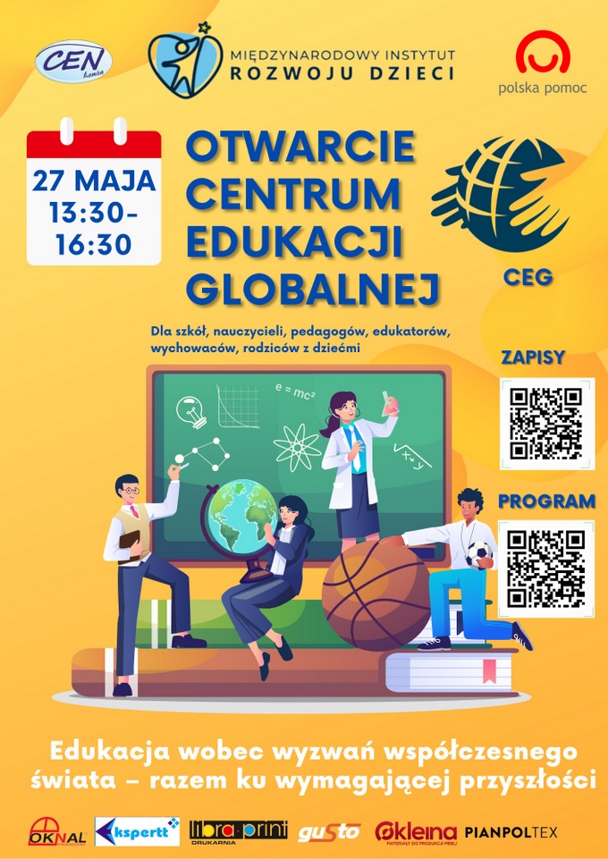 plakat promujący otwarcie Centrum Edukacji Globalnej