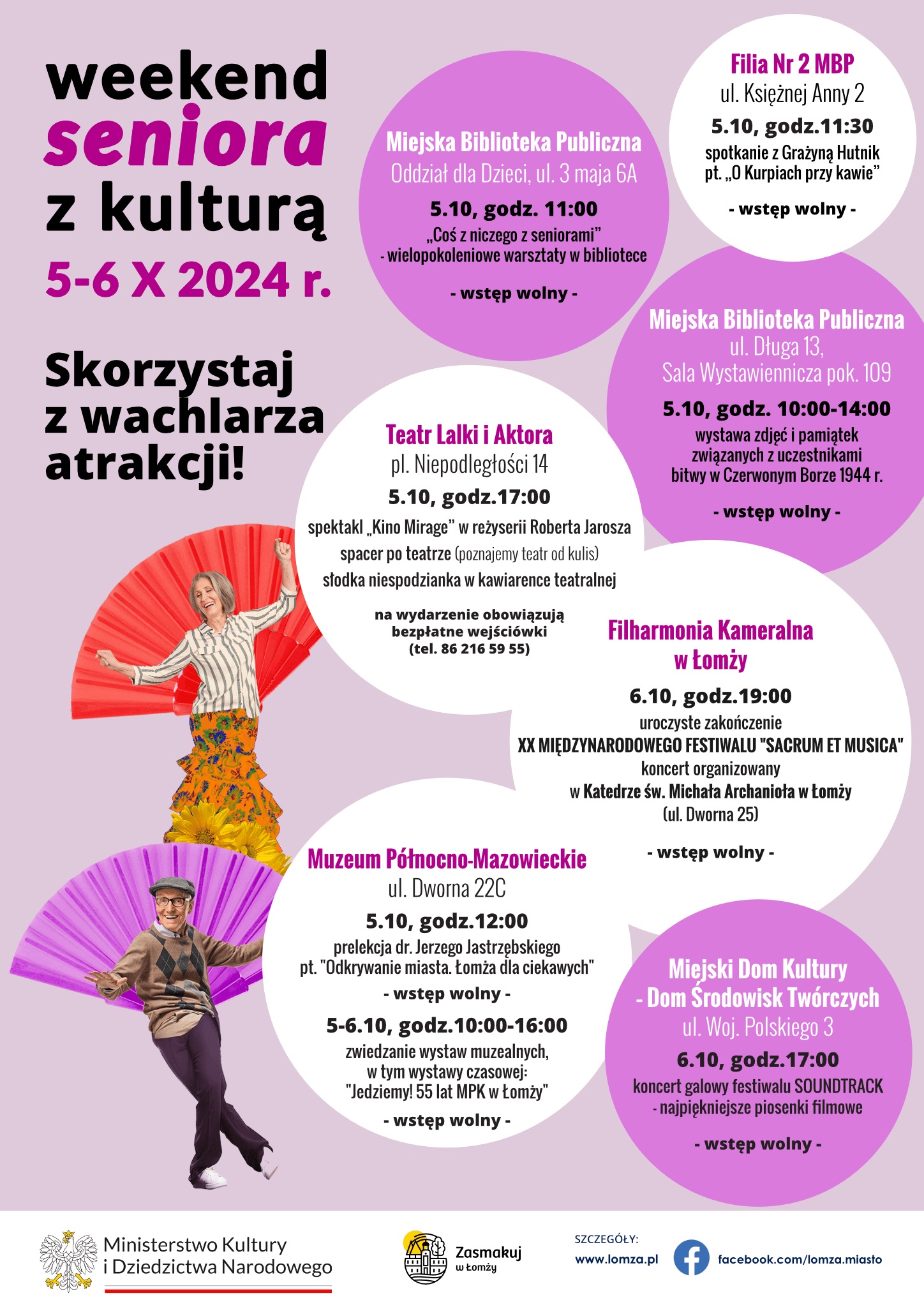 plakat weekendu seniora z kulturą