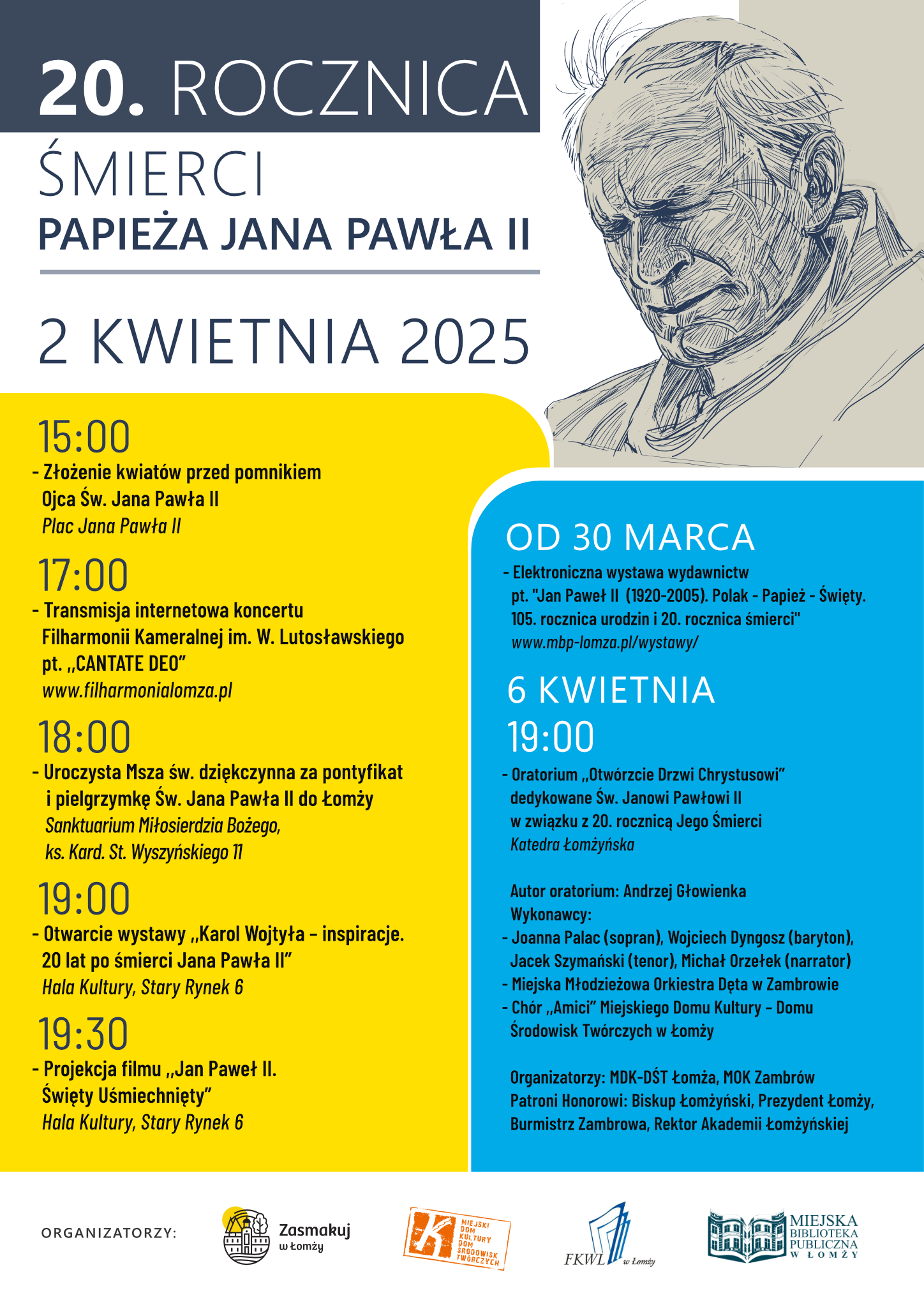 Łomża uczci okrągłą rocznicę śmierci papieża Jana Pawła II