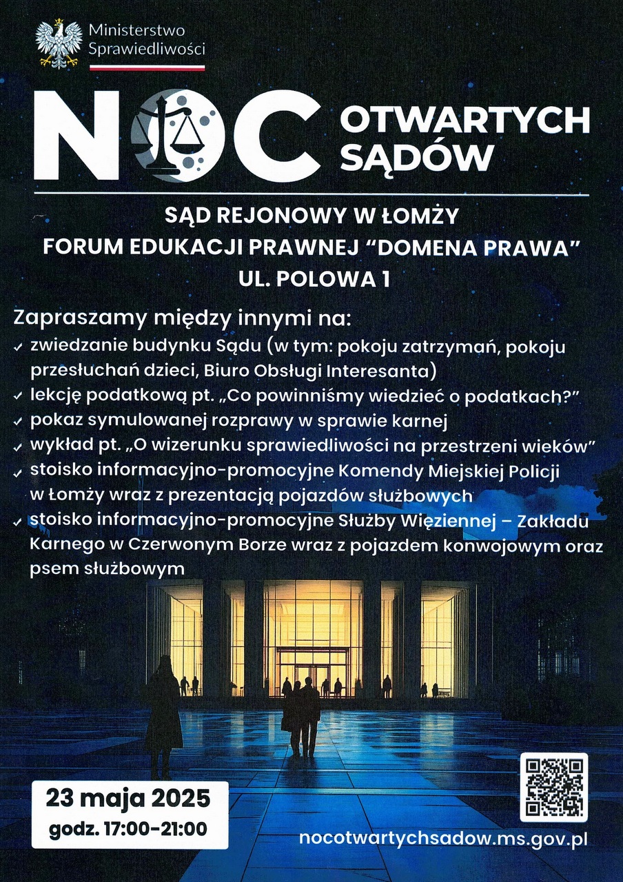 Noc otwartych sądów - plakat