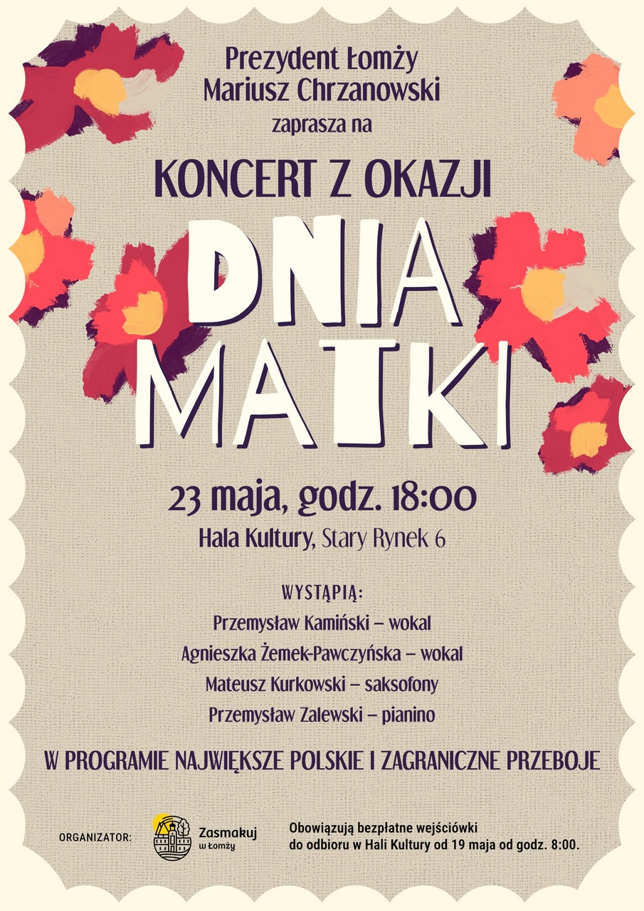 plakat koncertu z okazji Dnia Matki