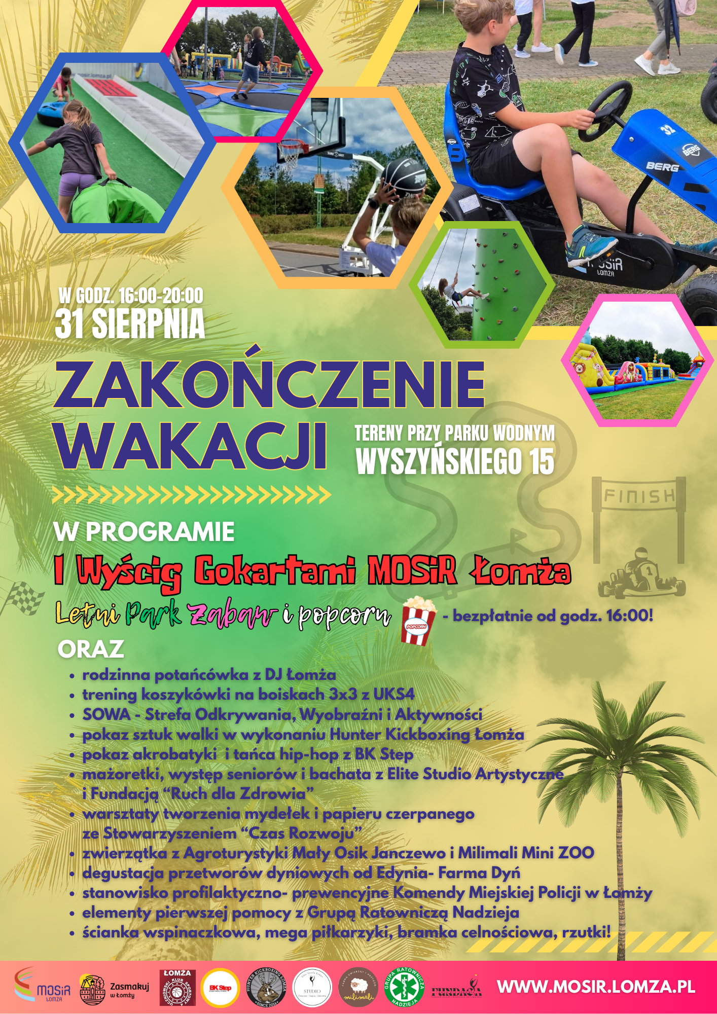 plakat Zakończenie Wakacji z MOSiR Łomża