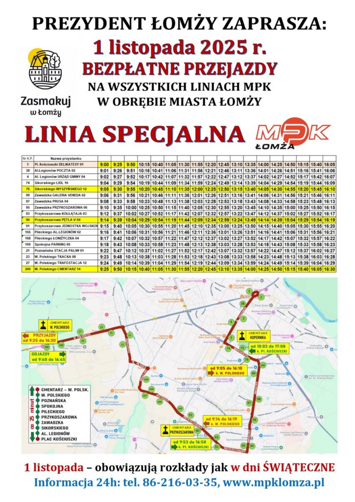rozkład jazdy od Placu Kościuszki