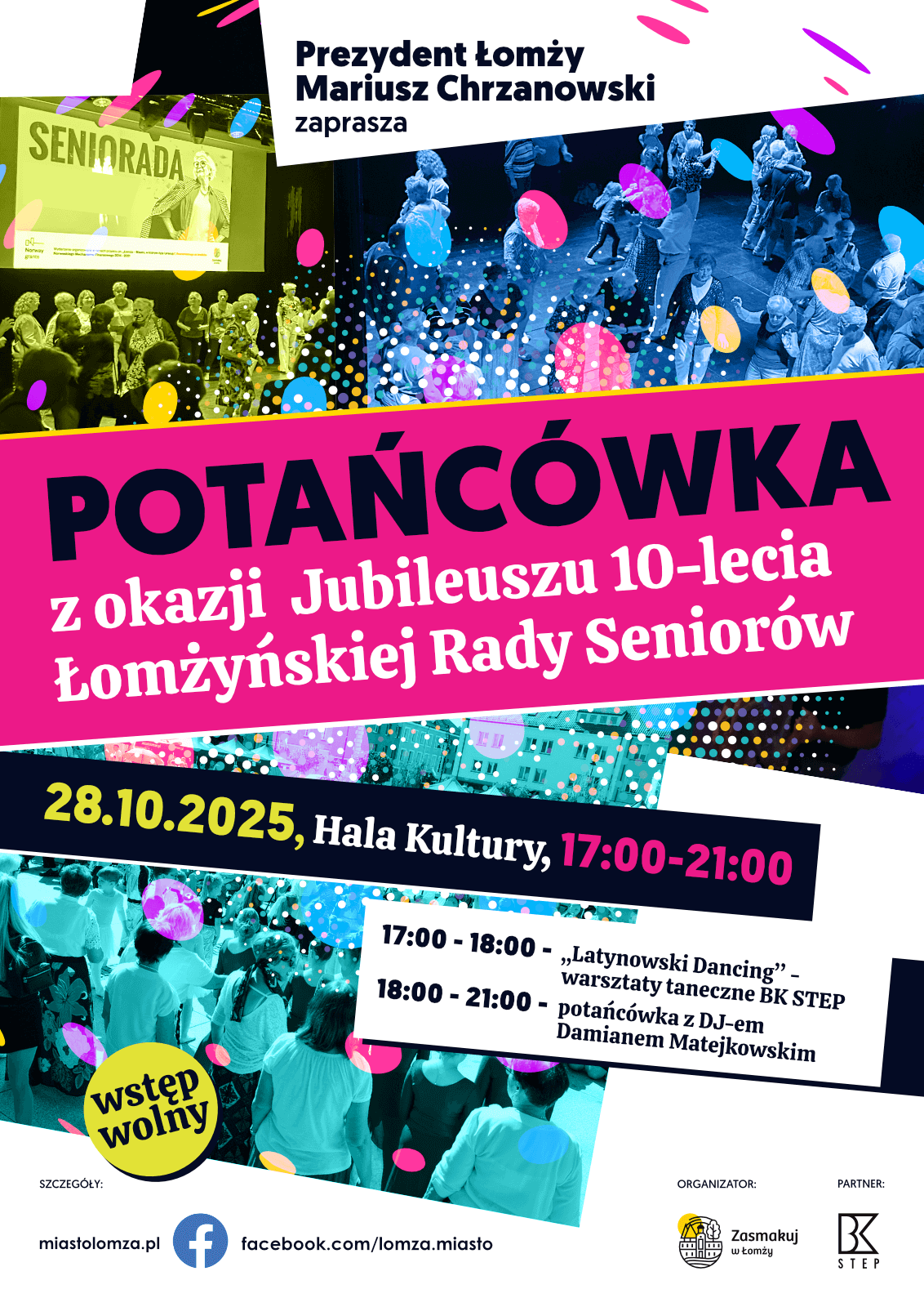 jubileuszowa potańcówka seniorów - plakat