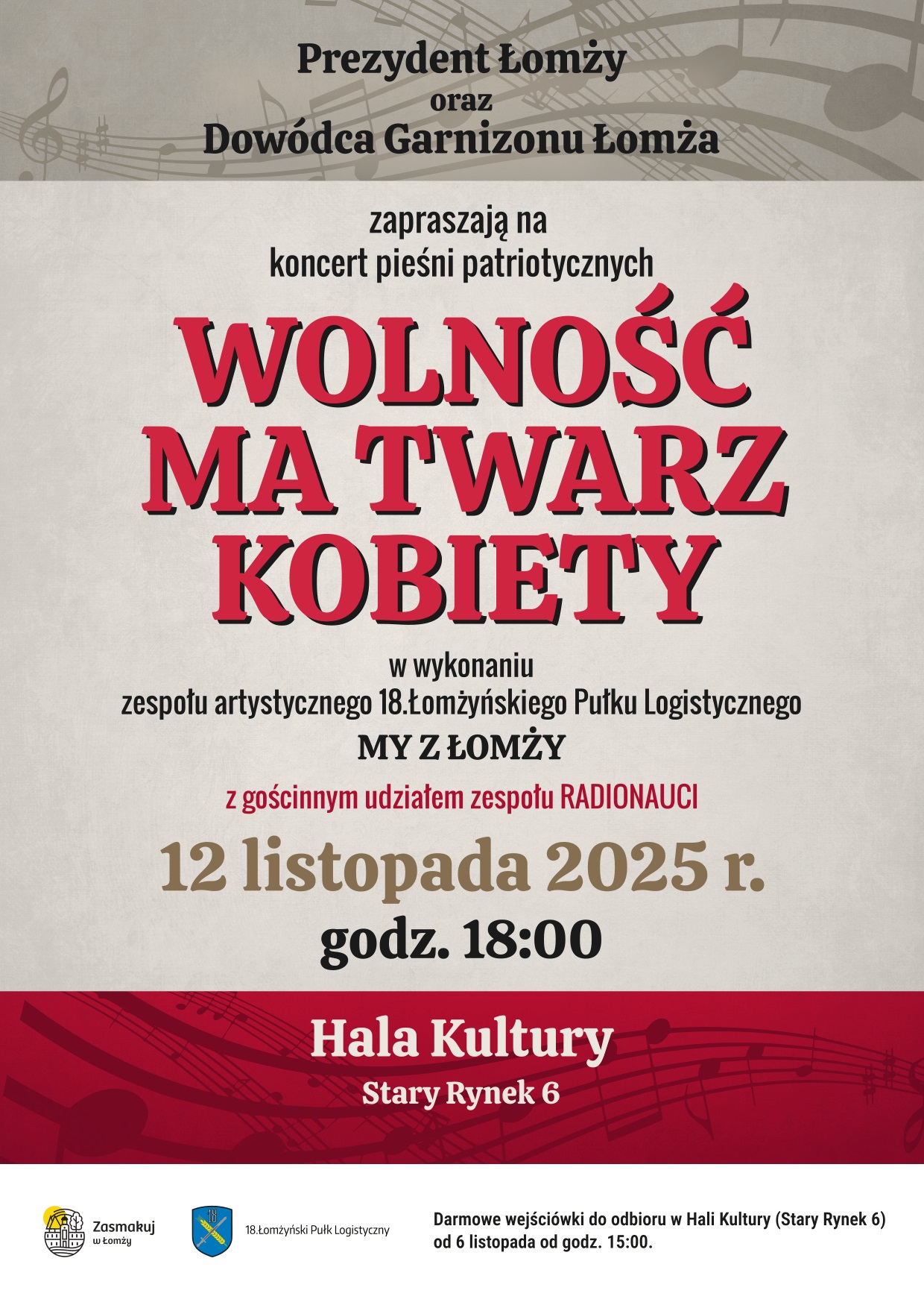 koncert wolność ma twarz kobiety plakat