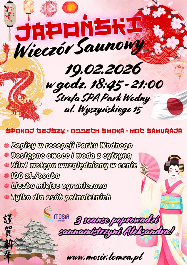 Japoński Wieczór Saunowy plakat