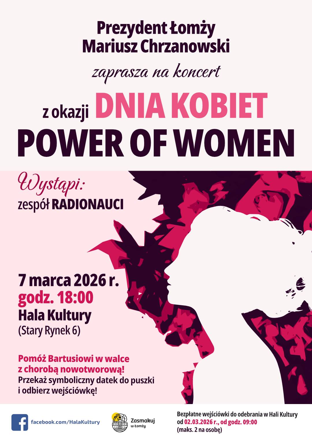 plakat koncertu z okazji Dnia Kobiet