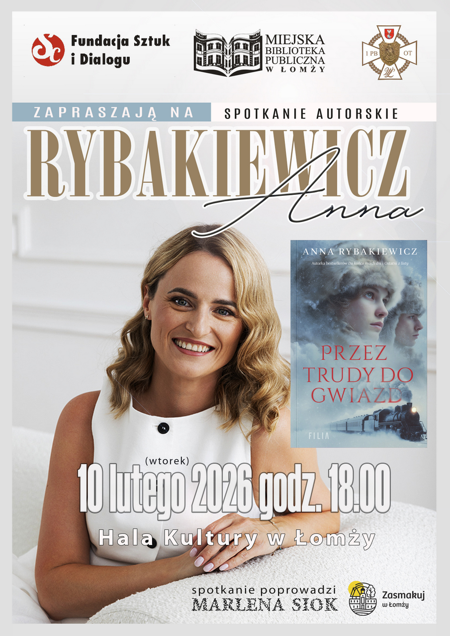 plakat na spotkanie autorskie z Anną Rybakiewicz